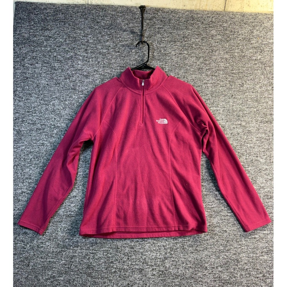 The North‎ Face Womens Pink TKA 100 Quarter Zip Fleece Pullover Jacket Large